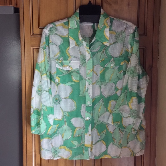 FINAL SALE PRICE Alfred Dunner LS Floral Shirt Size 12 - Picture 1 of 7